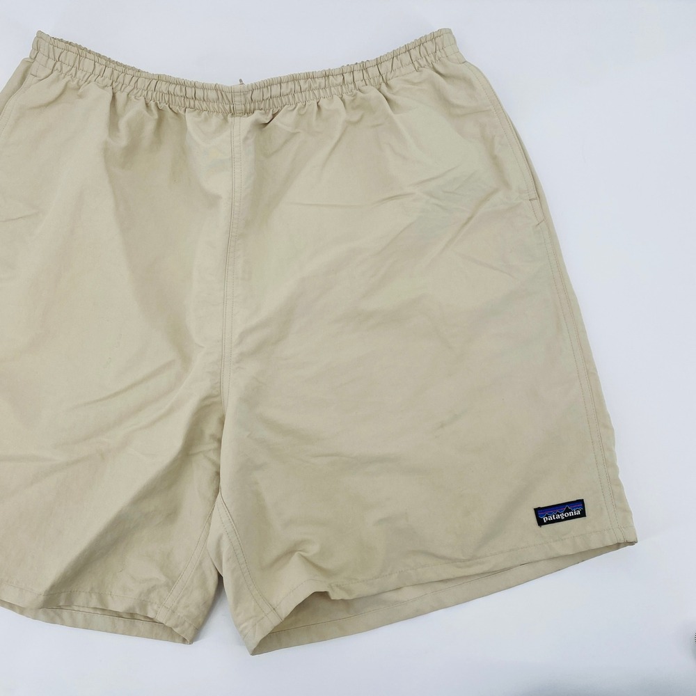 Patagonia Baggies Shorts Mens‎ XL Tan Beige Elastic Waist Pockets